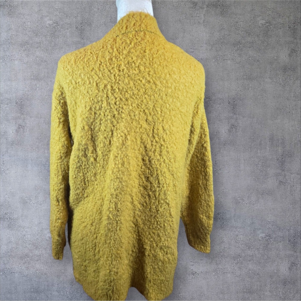 Isabel Maternity Mustard Yellow Boucle Knit Longline Cardigan Sweater Small